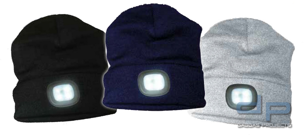 Strickmütze mit 4 LED´s in verschiedenen Farben