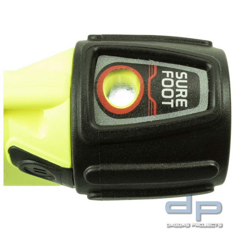 UK Helmlampe 4AA eLED Surefoot, Frontschalter, neongelb