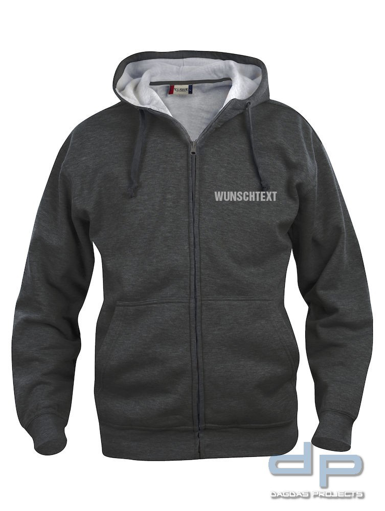 Basic Hoody Full zip Herren mit Wunschaufdruck Farbe Navy Größe M