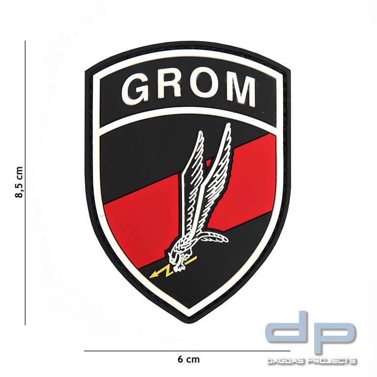 Emblem 3D PVC GROM schwarz/rot