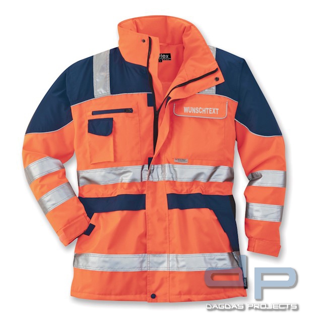 Warnschutz-Parka SAFETY PLUS Orange/Navy Wunschbeschriftung möglich