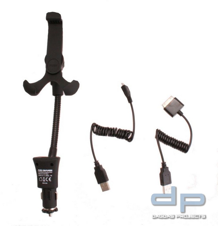 ANSMANN® Smartphone Kfz-Halter mit USB-Lader