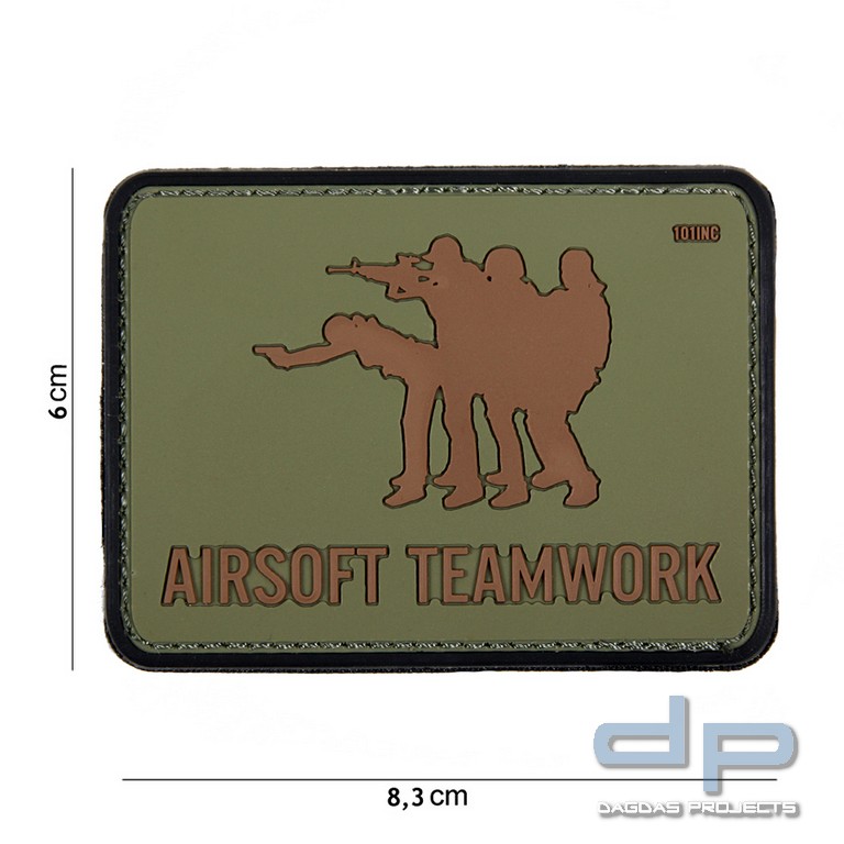Emblem 3D PVC Airsoft Teamwork grün