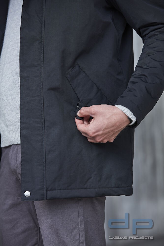 Unisex Behördenparka "Creston" in Schwarz mit Aufdruck nach Wunsch