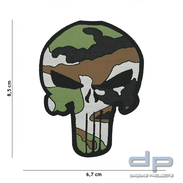 Emblem Stoff fein gewebt Punisher Woodland