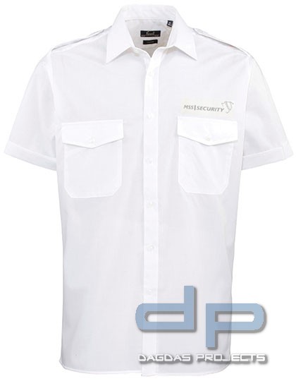 Pilot Hemd shortsleeve weiss mit 3-Fach Aufdruck MSS
