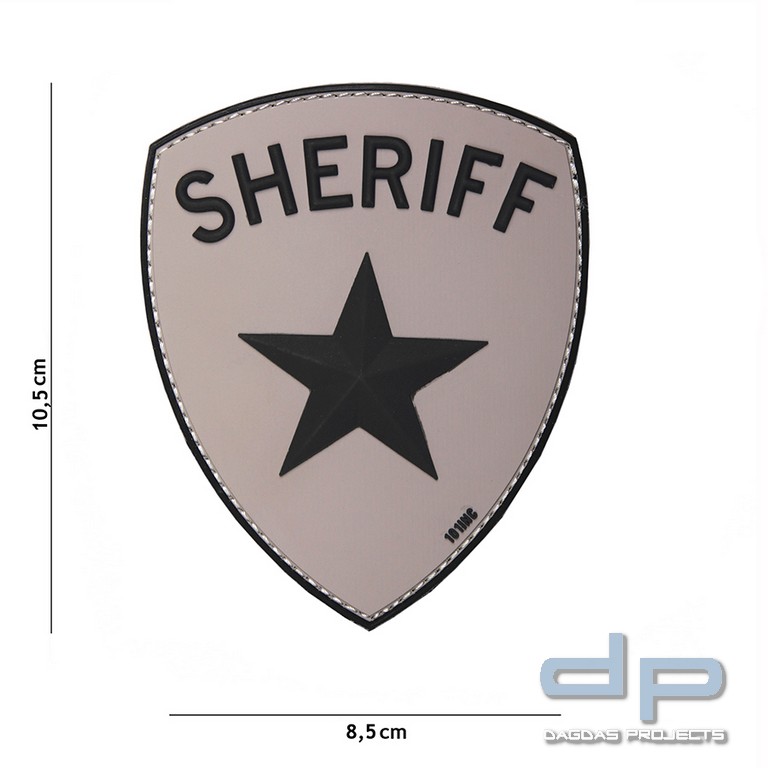 Emblem 3D PVC Sheriff grau