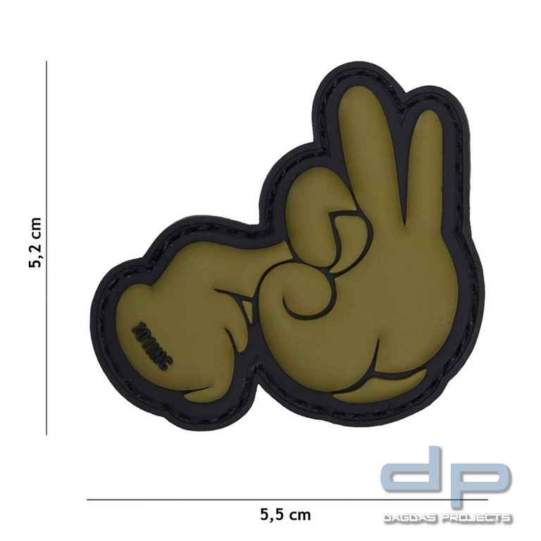 Emblem 3D PVC Fuck Finger grün