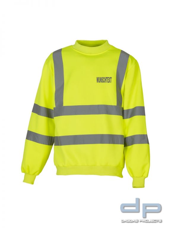 High Visibility Sweatshirt in verschiedenen Farben mit Wunschbeschriftung in reflex silber