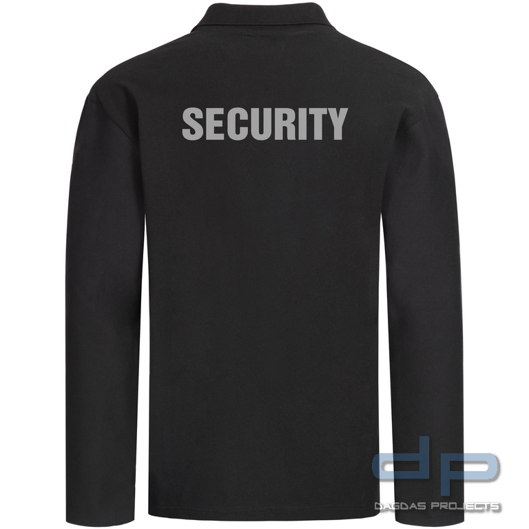 Brunnirok Armschutz-Poloshirt Augsburg Schwarz mit Wunschaufdruck in reflex silber