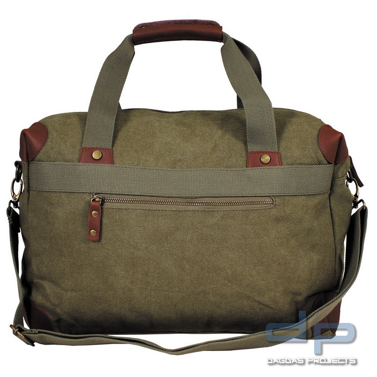 Handtasche, Canvas, "PT" mit Schultergurt, oliv