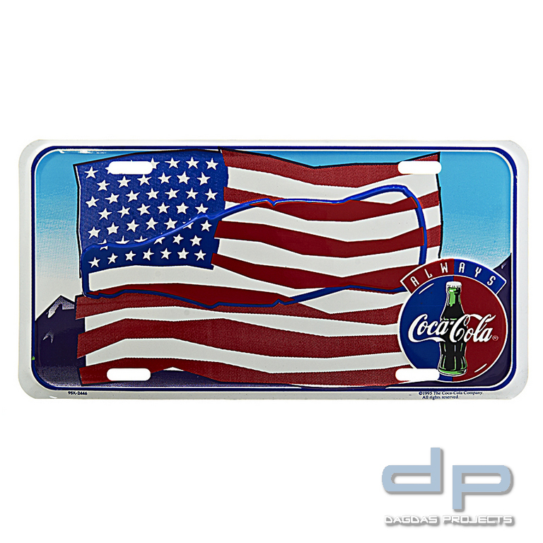 Coca Cola Nummernschild USA Flagge