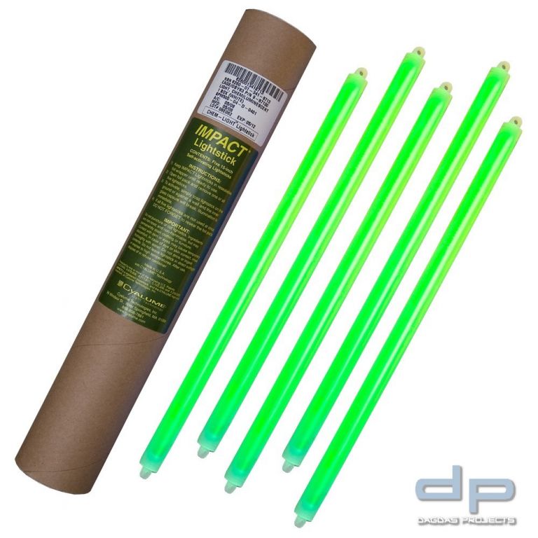 ChemLight 15″, 2 Endringe/grün, 38 cm, 12 h 5 Stück