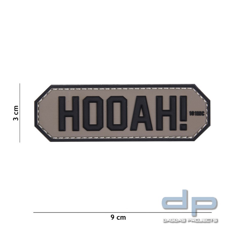 Emblem 3D PVC HOOAH! grau