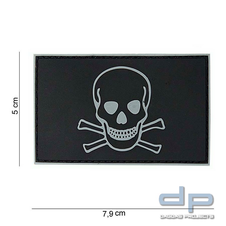 Emblem PVC Skull and Bones schwarz