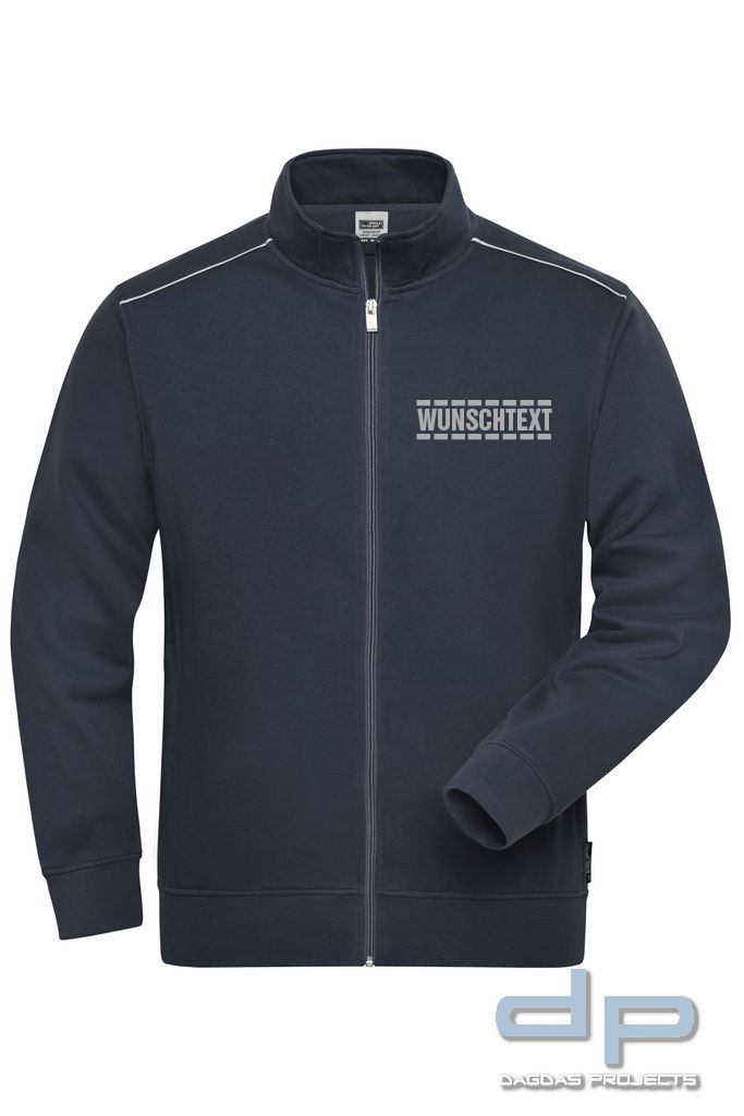 Sweat Jacke dp S-Serie in verschiedenen Farben mit Wunschaufdruck umrandet