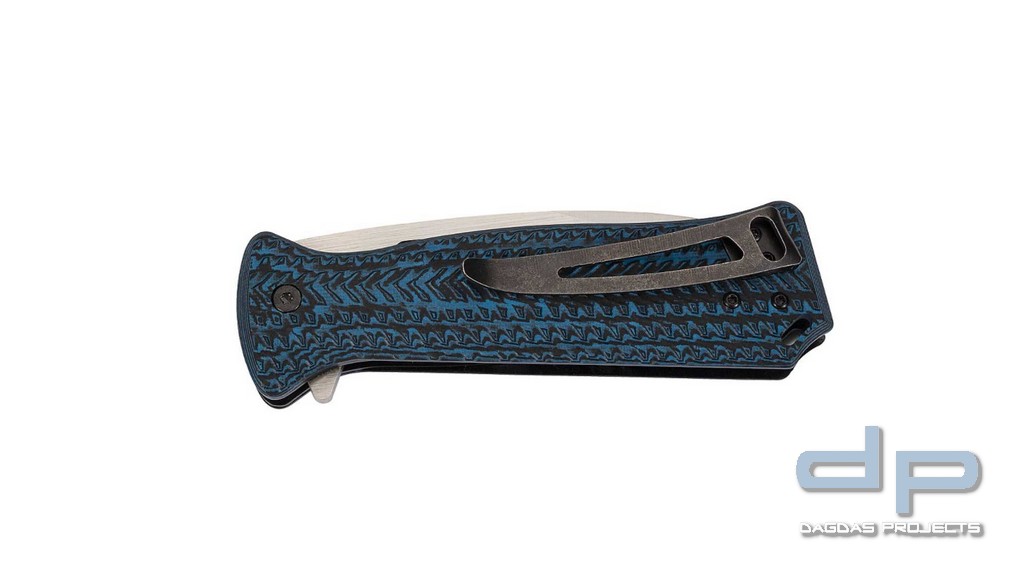 Einhandmesser mit Griffschalen aus schwarz blauem G10