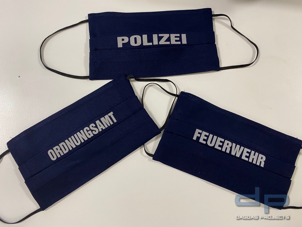 Mund- und Nasenbedeckung Behörde mit Reflexaufdruck und Laschentasche - Nicht für den medizinisch