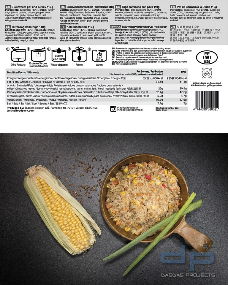 TACTICAL FOODPACK® BUCKWHEAT POT AND TURKEY VP2
