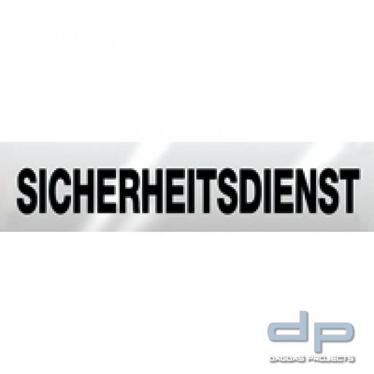 KFZ Magnetschild - SICHERHEITSDIENST - weißer Hintergrund - zugelassen bis 200 km/h - 50x10cm