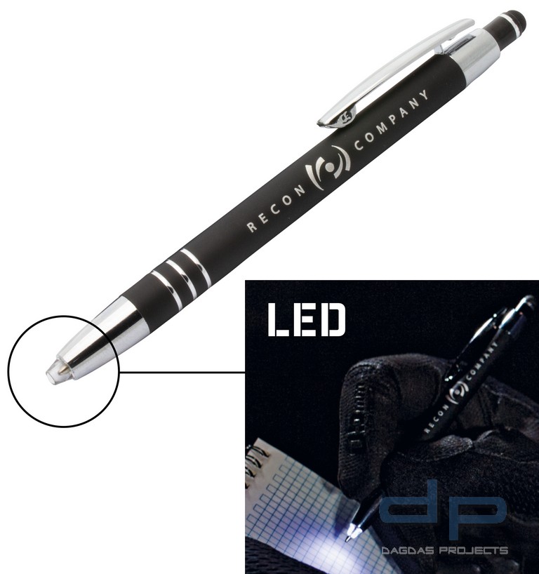 RECON KUGELSCHREIBER "POLICE PEN" MIT LED-BELEUCHTETER SPITZE