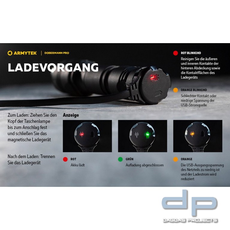 ARMYTEK Taschenlampe Dobermann Pro inkl. Akku