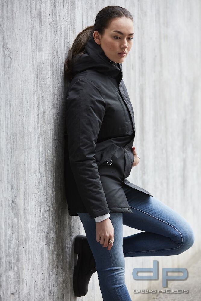 Unisex Behördenparka "Creston" in Schwarz mit Aufdruck nach Wunsch