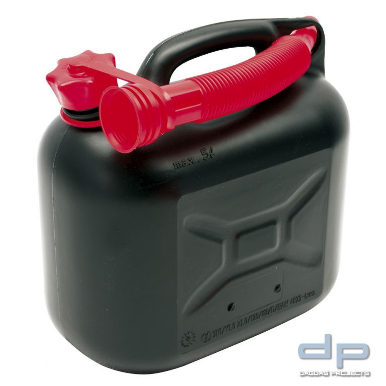 Kunststoff-Benzinkanister 5l, schwarz, TÜV/GS/UN-Gepr., GGVS-Zulassung