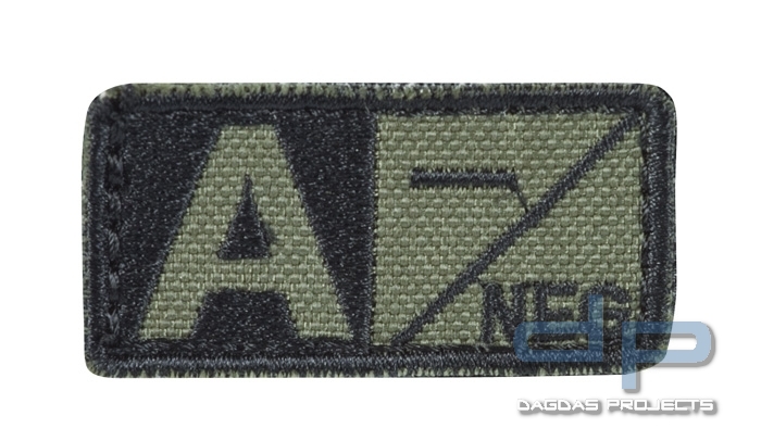 Blutgruppenpatch Oliv/Schwarz A neg - 229A-N-001