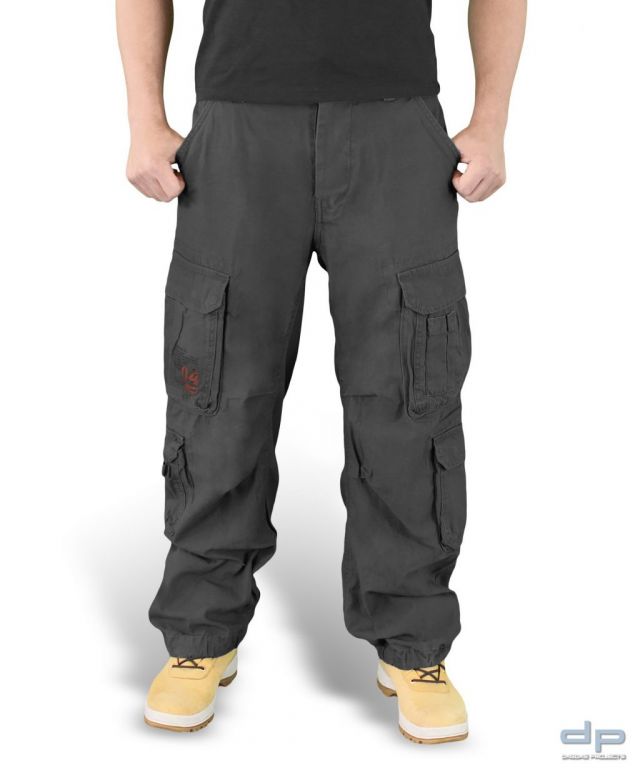 Airborne Vintage Trousers schwarz gewaschen Größe: XXL