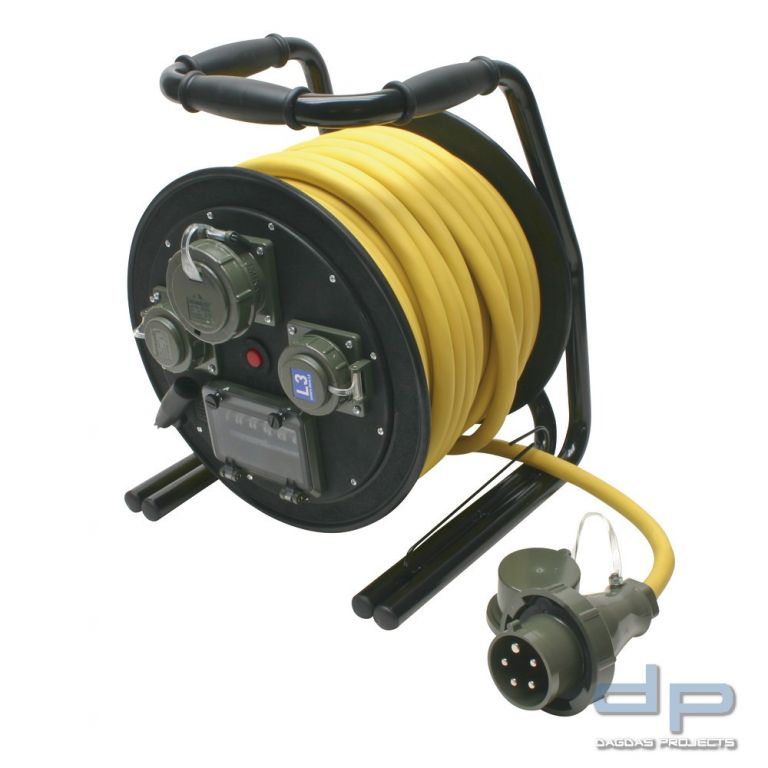 Dönges-Vollgummi-Leitungsroller THW, 400 V, 30 m, L3/L2