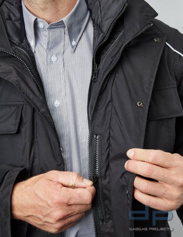 Behörden Blouson schwarz mit Aufdruck nach Wunsch in reflex silber