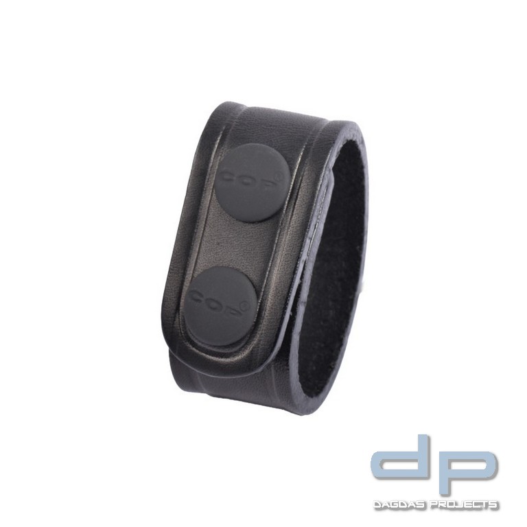 Gürtelhalter COP® 8430, Leder (1 Stück), schwarz, schwarze Druckknöpfe
