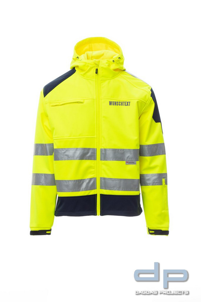 Payper Behörden Warnschutz Softshelljacke "SHINE 2.0" in verschiedenen Farben mit Aufdruck nach Wuns