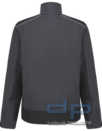 Behörden Softshell Jacke in verschiedenen Farben mit Wunschbeschriftung in reflex silber