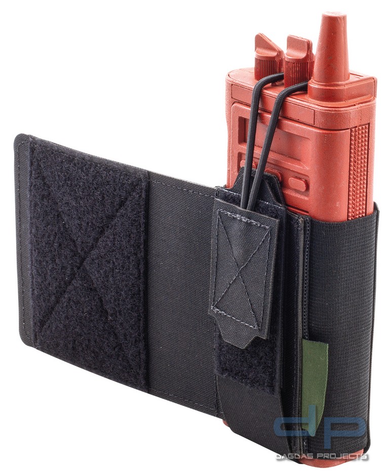 WAS Laser Cut Wing Velcro Adustable Radio Pouch (Links) Schwarz
