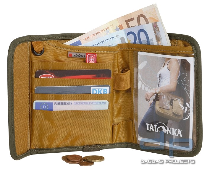 Tatonka Euro Wallet mit RFID-Ausleseschutz Schwarz oder Oliv