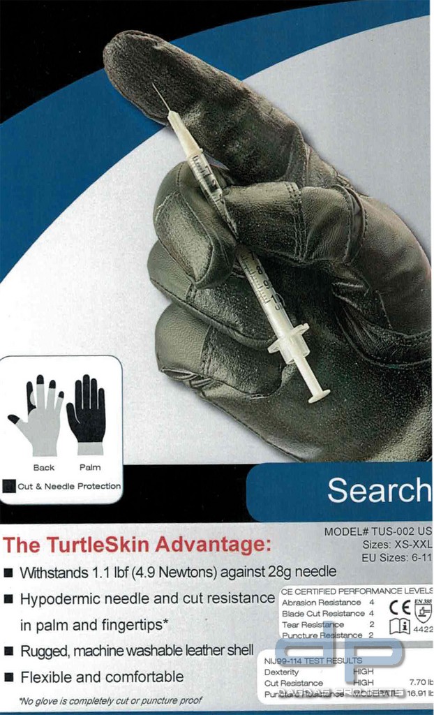 TURTLESKIN SEARCH STICHSCHUTZ DURCHSUCHUNGSHANDSCHUH Größe S