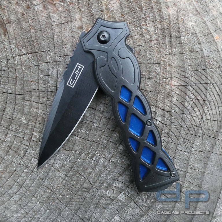 CJH Einhandmesser schwarz/blau