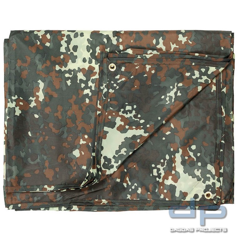Mehrzweckplane, "Tarp", flecktarn, ca. 400 x 500 cm