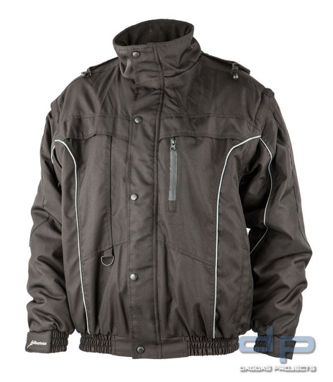2 in 1 Behörden Blouson dp Schwarz mit reflektierend silberner Aufschrift nach Wunsch