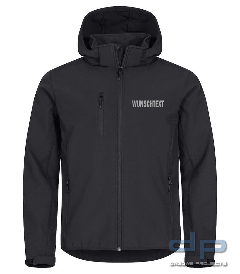 Behörden Herren Classic Softshell Hoody mit Aufdruck nach Wunsch auf Brust und Rücken