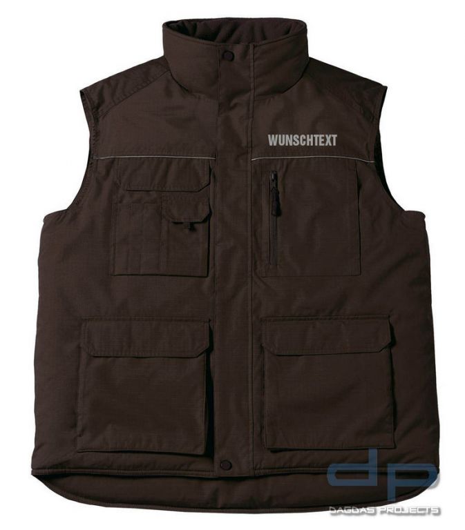 Behörden Pro Bodywarmer mit Wunschaufdruck in reflex silber
