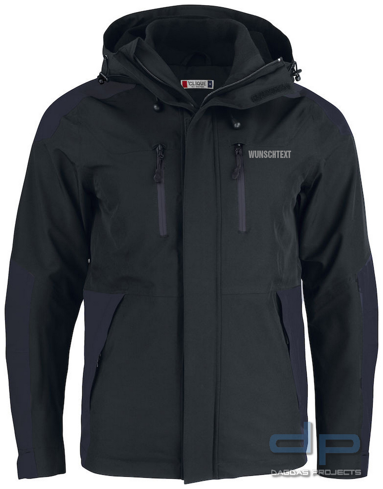 Unisex Trekkingjacke Behörde inklusive Wunschaufdruck in reflex silber