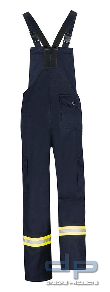 Latzhose HuPF Teil 2 dunkelblau mit Reflexstreifen 50%/50% Euramid® Lenzing FR 265 g/m²Größe: 48