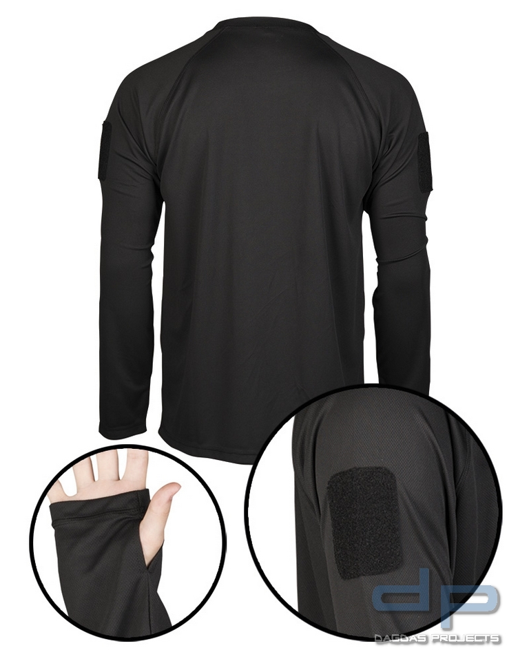 TACTICAL QUICK DRY LANGARMSHIRT SCHWARZ VPE 3