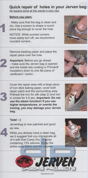 JERVEN FJELLDUKEN REPARATURSET IN VERSCHIEDENEN FARBEN