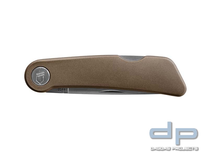 Gerber 39 Burnt Bronze, 420HC Stahl, Backlock, Nagelhau, Zinkguss mit Cerakote