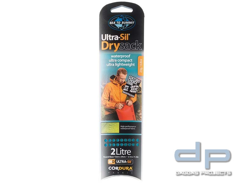 Sea to Summit Ultra-Sil Drysack 2L, blau, Volumen 2 Liter, Ultra-Sil 30D, Hypalon Rollverschluss