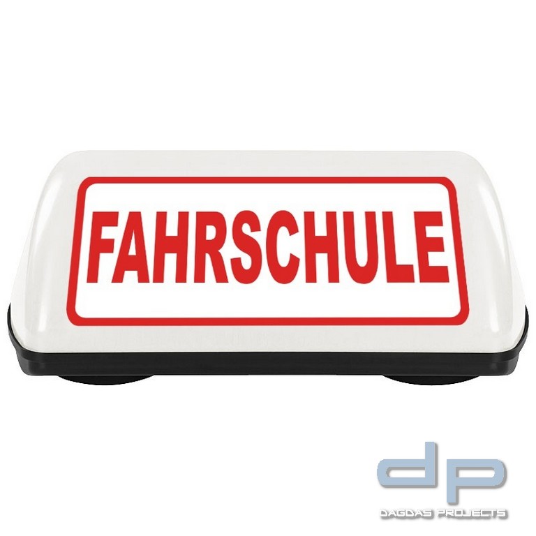 Dachschild FAHRSCHULE Dachzeichen SPEED weiß mit roter Schrift mit TÜV Gutachten bis 240 km/h